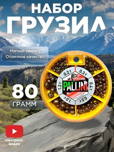 Набор грузил для рыбалки (0.2 - 1.2 грамм) 80 / Грузики для поплавочной удочки / Paliini Беларуссь