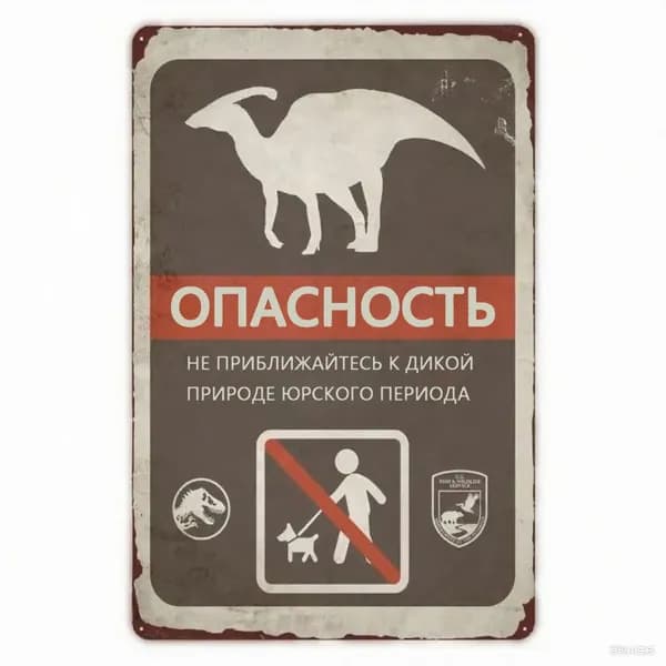 опасность, не приближайтесь к дикой природе юрского периода: юмористический винтажный металлический знак с трицератопсом, наружный декор для сада, фермы, двора