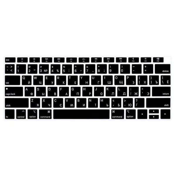 Защитная накладка на клавиатуру Apple MacBook Air 13.3 2018 (A1932), RUS/ENG раскладка, Черный (US-версия)