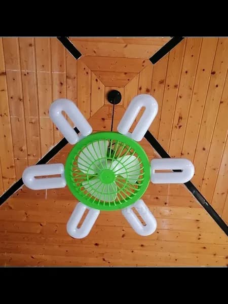 Потолочный вентилятор YUGUUK с подсветкой Зеленый, Green