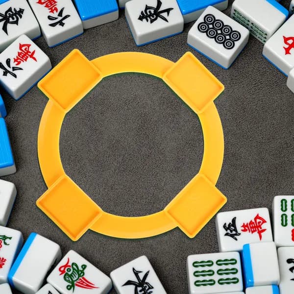 Пластиковый бокс для сычуаньского маджонга для удобной сортировки фишек желтый