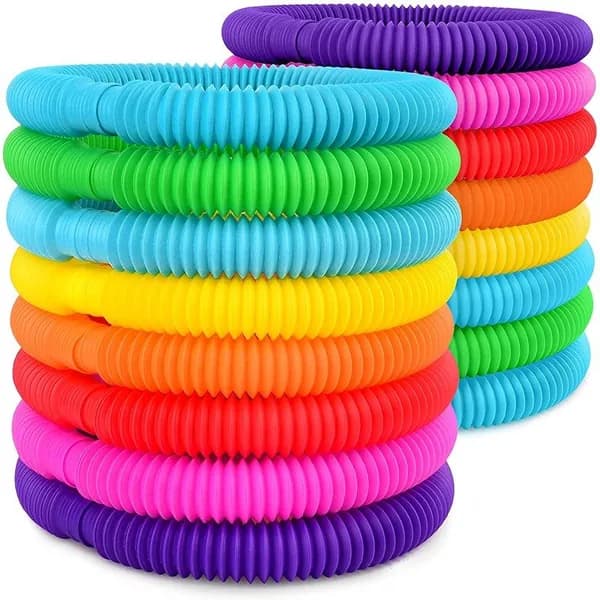 Сенсорная игрушка Pop Tube для снятия стресса, растягивающаяся волнистая трубка