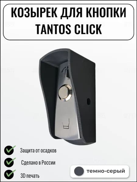 Качественный козырек для выхода CLICK, темносерый, уличный