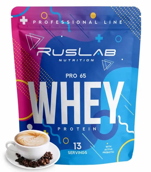 Протеин сывороточный WHEY PRO 65, белковый коктейль (416 гр),вкус капучино