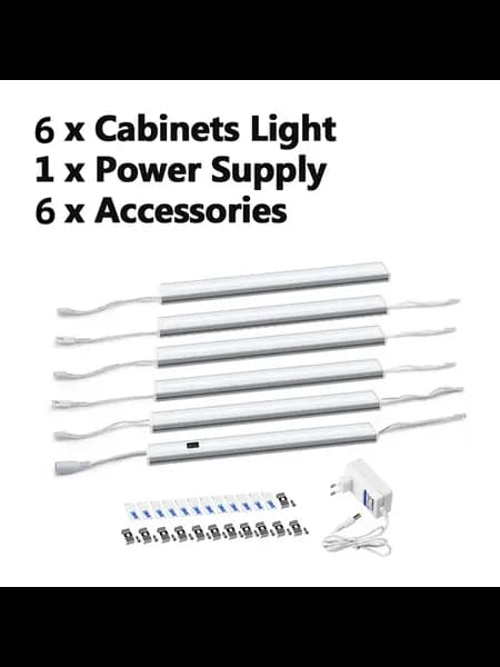 LED светильник для шкафа 30см, белый, 6 шт. EU