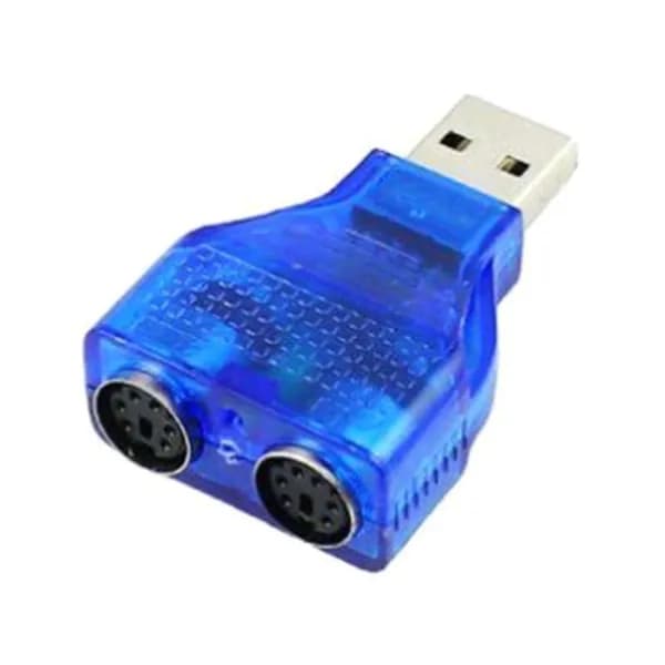 Переходник USB -> PS/2 с чипом, синий