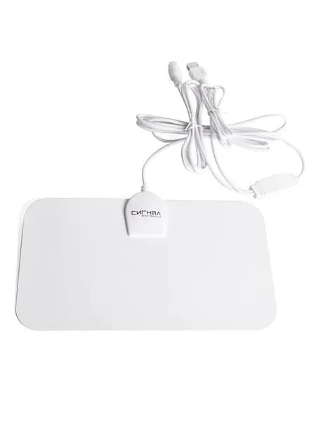Антенна Сигнал SAI-450, телевизионная комнатная, цифровая, DVB-T2, UHF (ДМВ), DVB-T, активная, усиление ТВ сигнала 25 дБ, белая