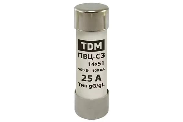 Плавкая вставка ПВЦ-С3 14х51 25А TDM SQ0729-0018 (2 шт)