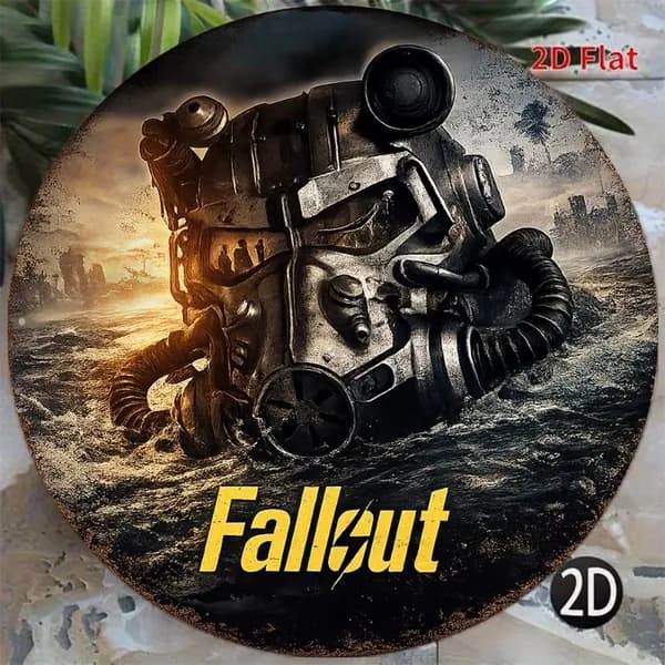 Металлический постер на стену, постапокалиптический Fallout 4 газовый противогаз, винтажная жестяная табличка для геймера в комнату, подарок на Новый год