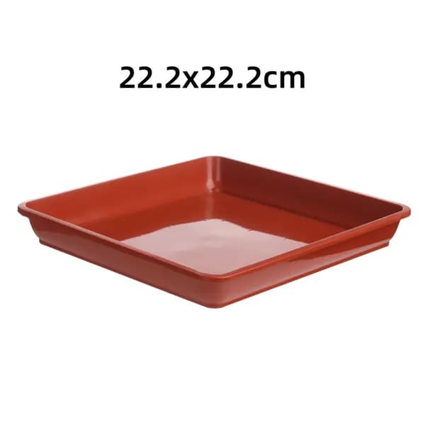 Поддон для цветов 22.2 см x 22.2 см x 3 см 1 шт пластик коричнево-красный, кремовый