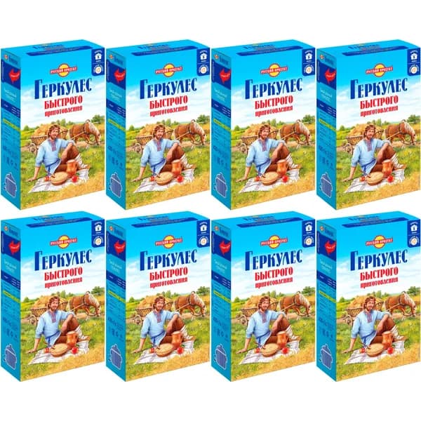 Хлопья Русский Продукт Геркулес овсяные быстрого приготовления 420 г, набор: 8 штук