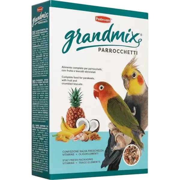 Padovan Grandmix Parrocchetti корм комплексный для средних попугаев 400 г