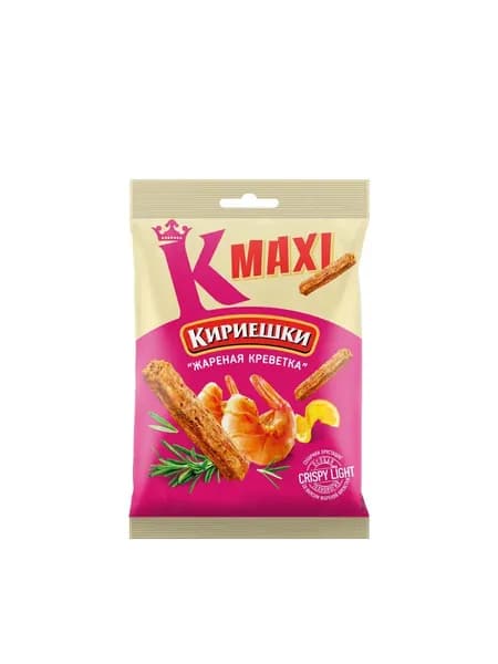 Кириешки Сухарики Maxi со вкусом жареной креветки, 60 гр
