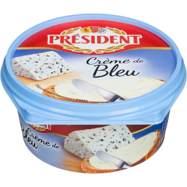 Сыр плавленый PRESIDENT Creme de Bleu 50% без змж, 125г