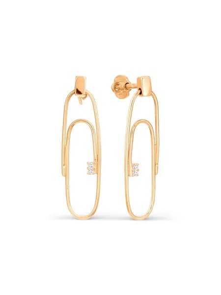 Серьги женские серебряные 925 пробы с фианитами, KARATOV
