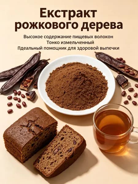 300г Экстракт рожкового дерева порошок / высокое содержание пищевых волокон, сырье для домашней выпечки/универсальное применение для выпечки, напитков и десертов