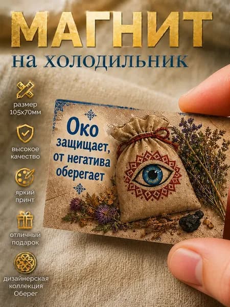Магнит Око оберег на холодильник. Защита от негатива и сглаза
