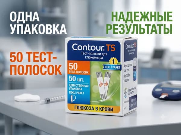 Тест-полоски для измерения сахара в крови Contour TS, 50 шт. в одной упаковке 50 x 1 шт.