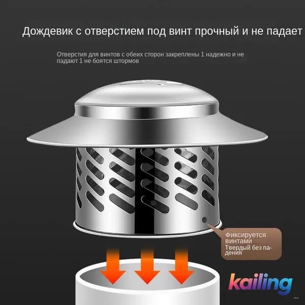 Зонт из нержавеющей стали f160 мм, универсальный,Воздухозаборник для зонта