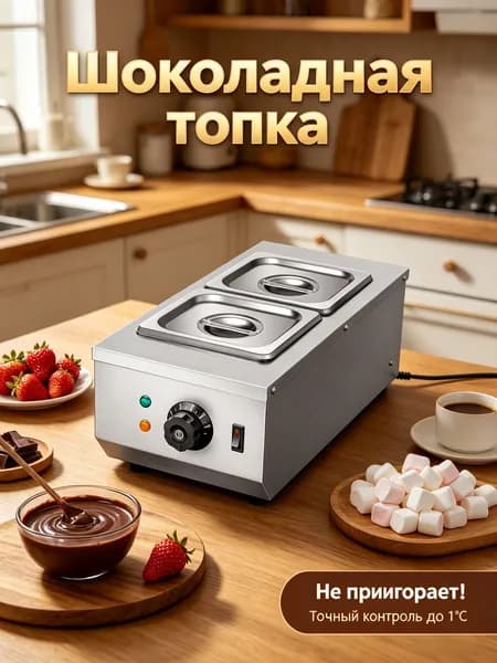 Шоколадная топка 800 Вт, 30-85 C, нержавеющая сталь, водяная циркуляция, для дома и кафе