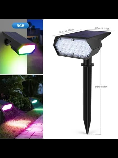 Солнечный RGB CW теплый белый уличный светильник R
