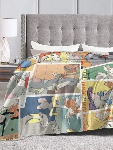 Плед с фотопринтом Tom and Jerry Пледы Том и Джерри , Фланель, 100 см х 75 см