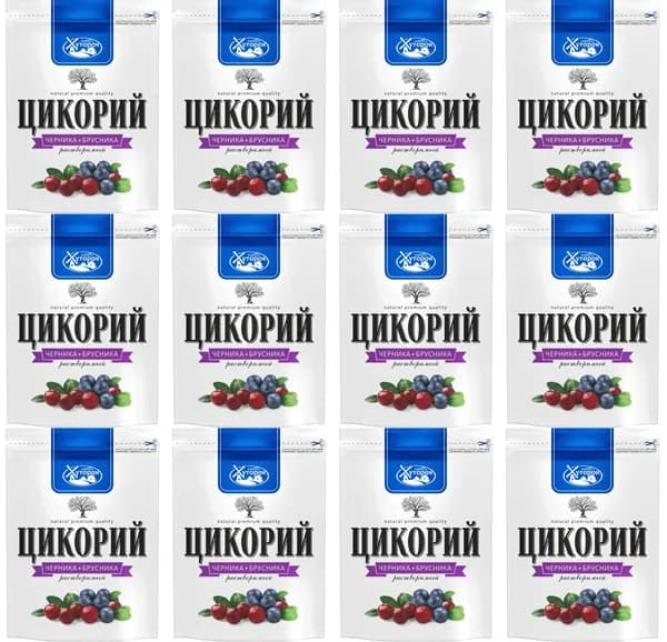 Хуторок Цикорий натуральный Черника и брусника, 100 г, 12 уп
