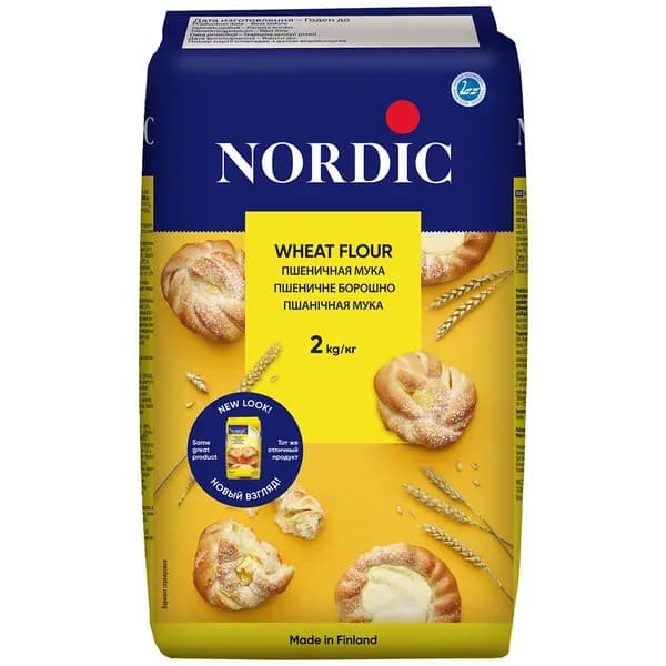 Мука Nordic пшеничная хлебопекарная 1 кг