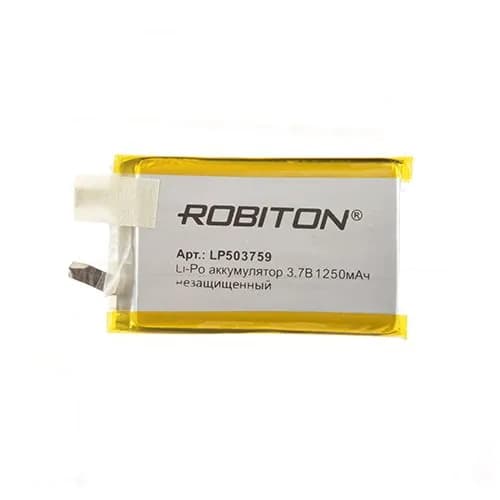 Аккумулятор ROBITON LP503759UN 3.7В 1250мАч без защиты PK1