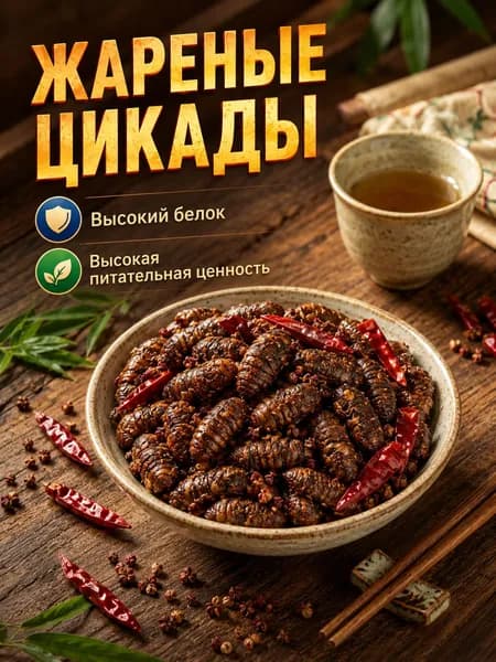 Хрустящие фирменные закуски из куколки цикады