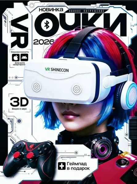 очки виртуальной реальности с ручками; VR-очки для смартфонов