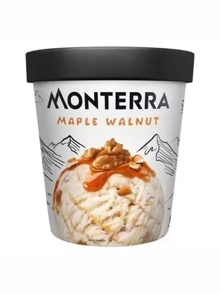 Мороженое Monterra пломбир с грецким орехом и кленовым сиропом БЗМЖ 298 мл