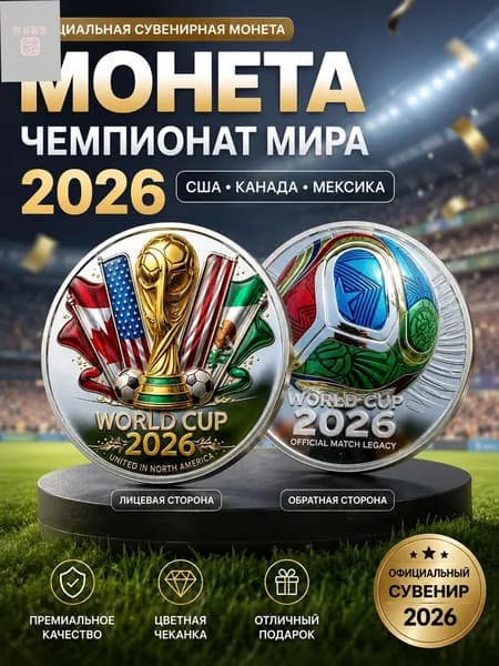 Монета в честь Чемпионата мира по футболу 2026 года