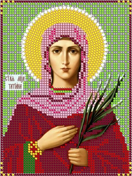 Схема для вышивки бисером (без бисера) Светлица "Св. Татьяна", 12х16 см, габардин