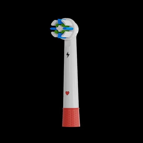 Сменная насадка для электрической зубной щетки Oral-B, белая с зеленым основанием и бирюзовыми щетинками