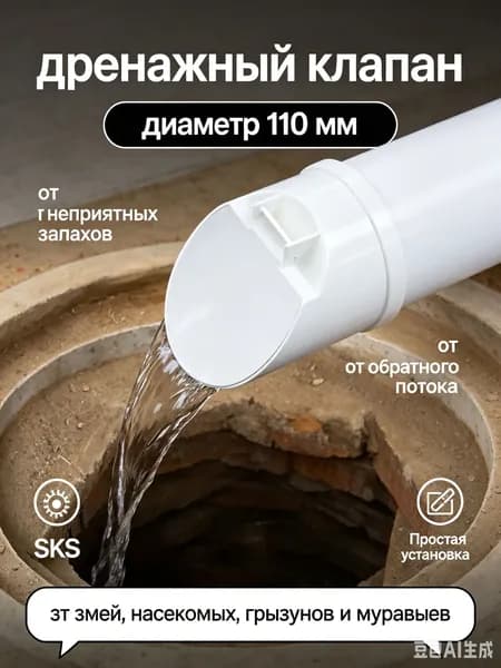 Клапан для дезодорации внешней канализационной трубы,диаметр 110 мм