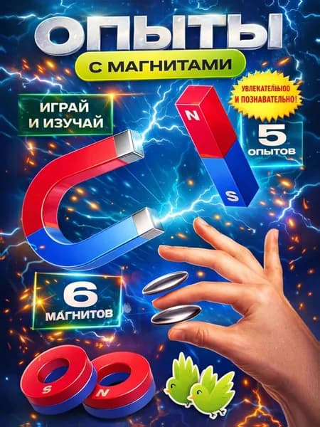 Набор для опытов Эврики "Опыты с магнитами", 5 вариантов, игрушка для детей