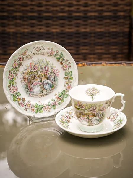 Чайное трио с мышками Royal Doulton, Лето, Англия, 1983 год