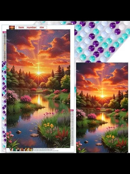 Каллиграфия 5D DIY алмазная мозаика пейзаж 40х70см для дома
