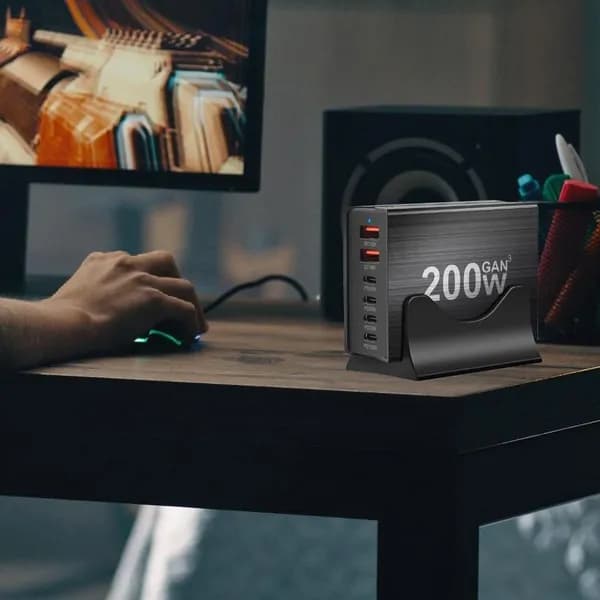 200W USB-C зарядное устройство с PD для ноутбуков и телефонов, US