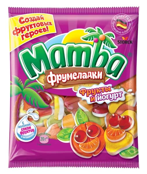 Мармелад Mamba Фрукты и Йогурт 72 г