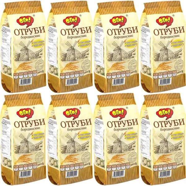Отруби Ого! Бородинские 200 г, набор: 8 штук