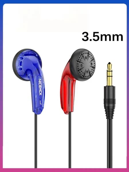 NICEHCK Наушники проводные с микрофоном, 3.5 мм, USB Type-C, синий, красный