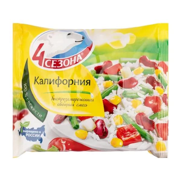 Смесь овощная 4 Сезона Калифорния быстрозамороженная 400г