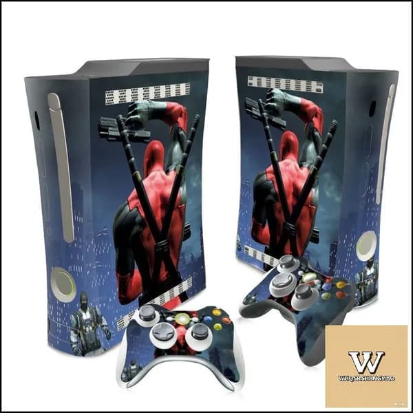 Пленка для наклейки игровой консоли подходит для толстой консоли Xbox360 с рисунком Человека-паука и Дэдпула