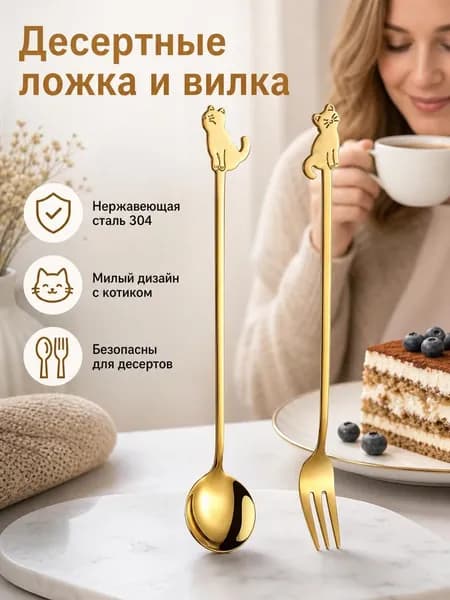 филантроп Вилка десертная Товары для дома 2 предм. желтый