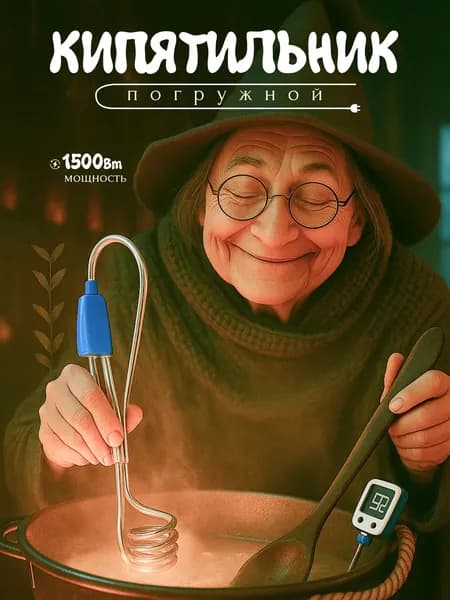 Кипятильник электрический погружной 1500Вт провод 120 см , большой