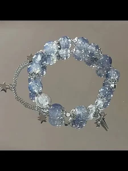 Браслет с бусинами и кристаллами, style 03