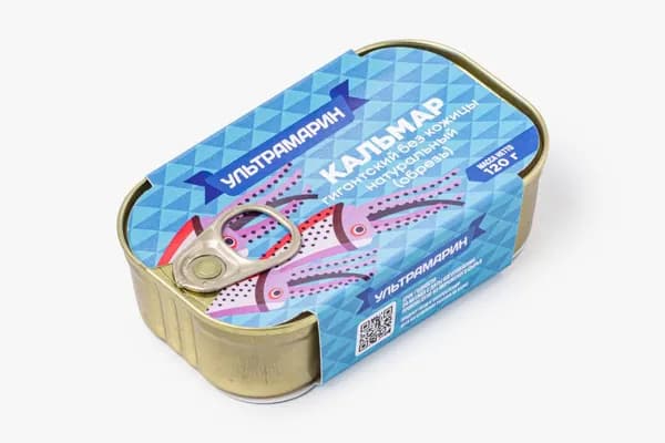 Кальмар гигантский натуральный без кожицы (обрезь), 120 г
