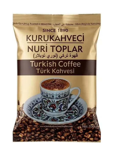 Kurukahveci Nuri Toplar Турецкий молотый кофе, 100% арабика, средняя обжарка, 100 г